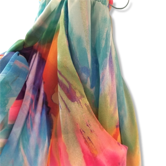 Bisou Bisou bt Michele Bohbot | Floral Multi-Color | Maxi Dress | Size 8 - Picture 9 of 12